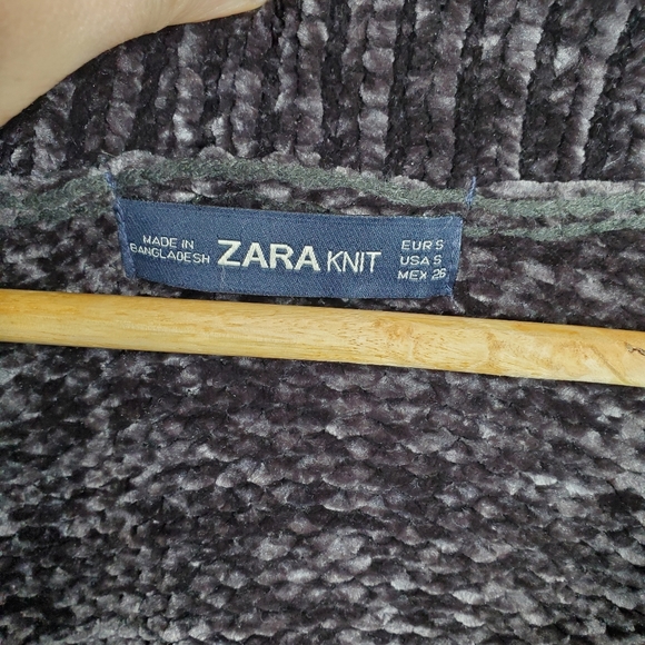 COPY! Zara Knit Sweater Pullover V Neck Black Super Soft Oversized S - Picture 3 of 3